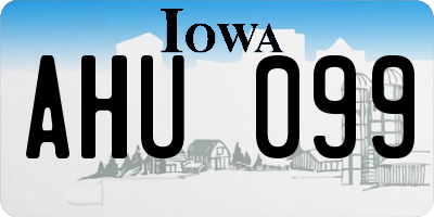 IA license plate AHU099