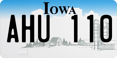 IA license plate AHU110