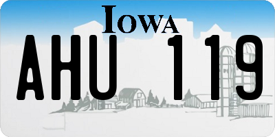 IA license plate AHU119