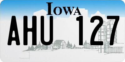 IA license plate AHU127