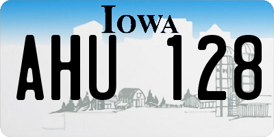 IA license plate AHU128