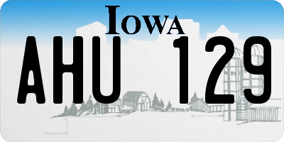 IA license plate AHU129