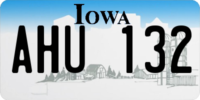 IA license plate AHU132
