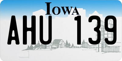 IA license plate AHU139