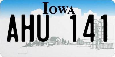 IA license plate AHU141