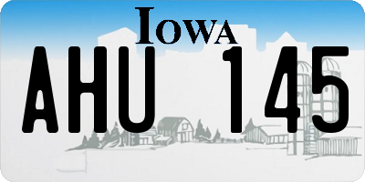 IA license plate AHU145