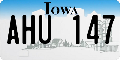 IA license plate AHU147