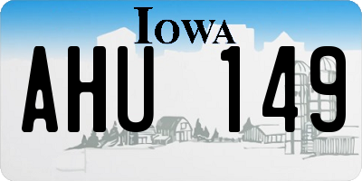 IA license plate AHU149
