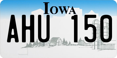 IA license plate AHU150