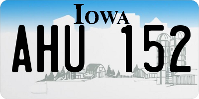 IA license plate AHU152