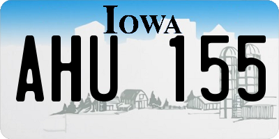 IA license plate AHU155