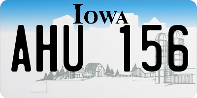 IA license plate AHU156