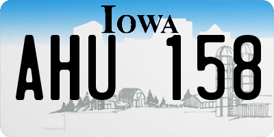 IA license plate AHU158