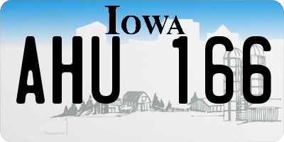 IA license plate AHU166