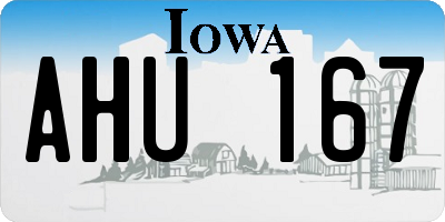 IA license plate AHU167