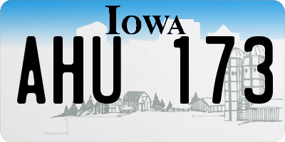 IA license plate AHU173