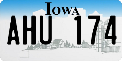 IA license plate AHU174