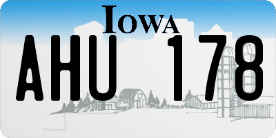 IA license plate AHU178