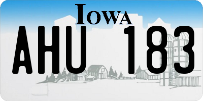 IA license plate AHU183