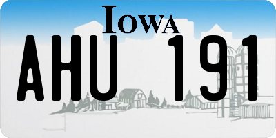 IA license plate AHU191