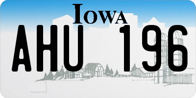 IA license plate AHU196