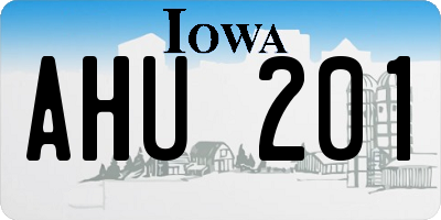 IA license plate AHU201