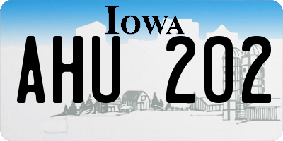 IA license plate AHU202