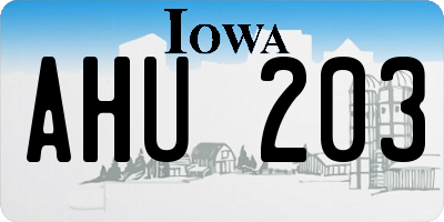 IA license plate AHU203