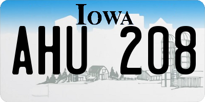 IA license plate AHU208