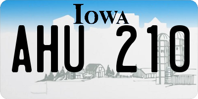 IA license plate AHU210