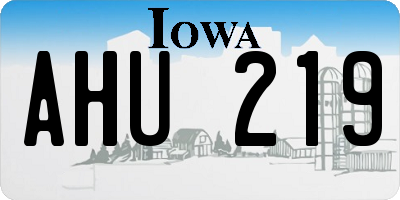 IA license plate AHU219