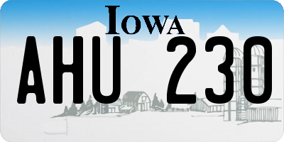 IA license plate AHU230