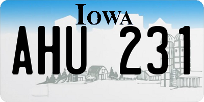 IA license plate AHU231