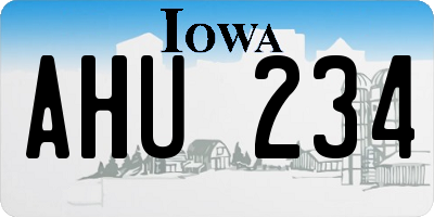 IA license plate AHU234