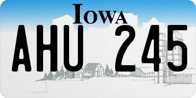 IA license plate AHU245