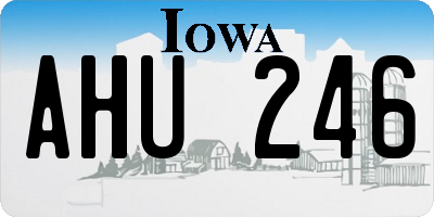 IA license plate AHU246