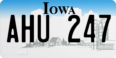 IA license plate AHU247
