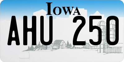 IA license plate AHU250