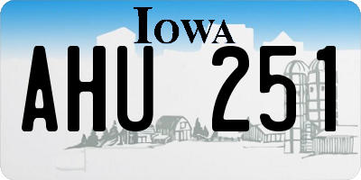 IA license plate AHU251