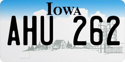 IA license plate AHU262