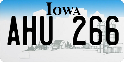 IA license plate AHU266