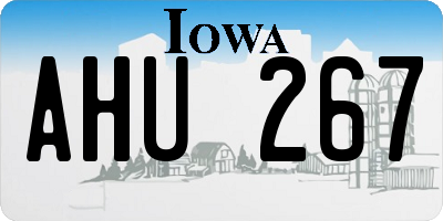 IA license plate AHU267