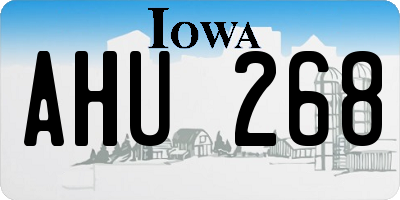 IA license plate AHU268