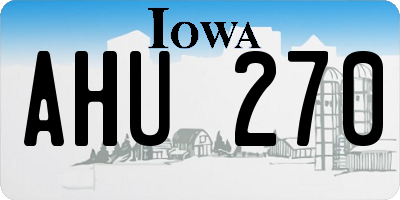 IA license plate AHU270