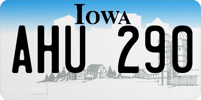 IA license plate AHU290