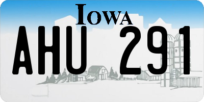 IA license plate AHU291