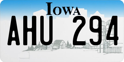 IA license plate AHU294