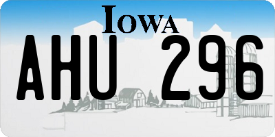 IA license plate AHU296