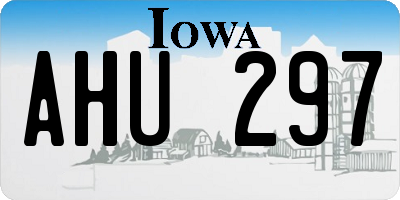 IA license plate AHU297