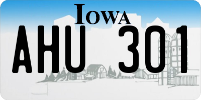 IA license plate AHU301